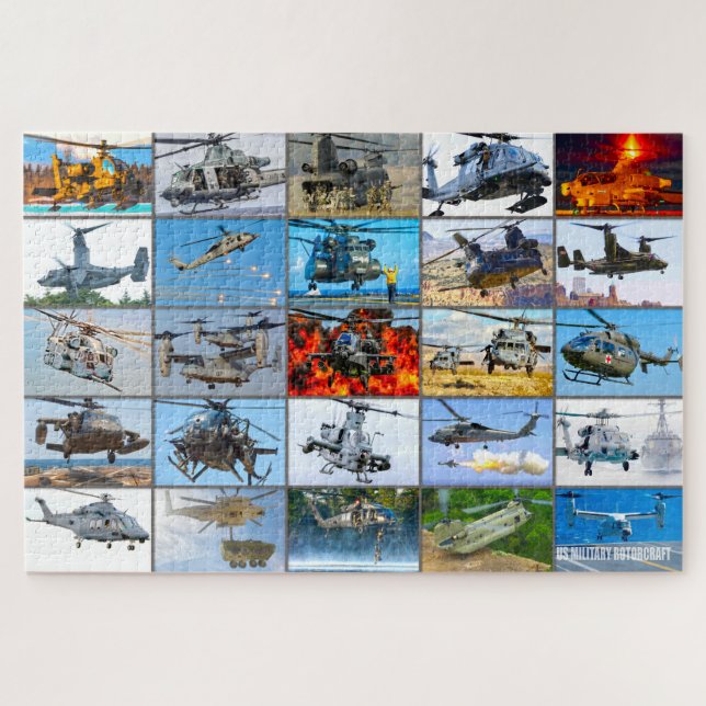 US MILITARY ROTORCRAFT “MONTAGE” JIGSAW PUZZLE (Horizontal)