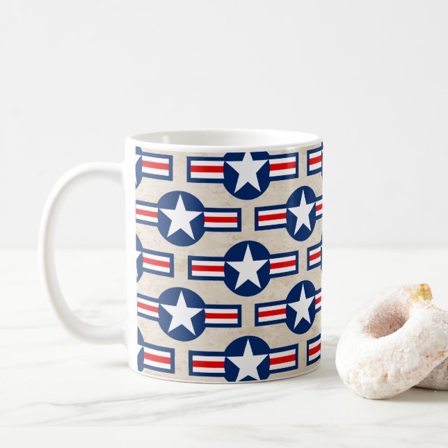 US MILITARY ROUNDEL - Light Desert Camo Coffee Mug (With Donut)