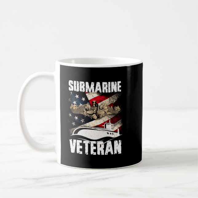 US Military Submarine Gift For A Veteran Submarine Coffee Mug (Left)