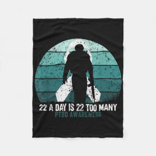 Us Military Veterans Suicide Awareness Ptsd Awaren Fleece Blanket