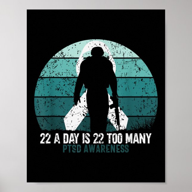 Us Military Veterans Suicide Awareness Ptsd Awaren Poster