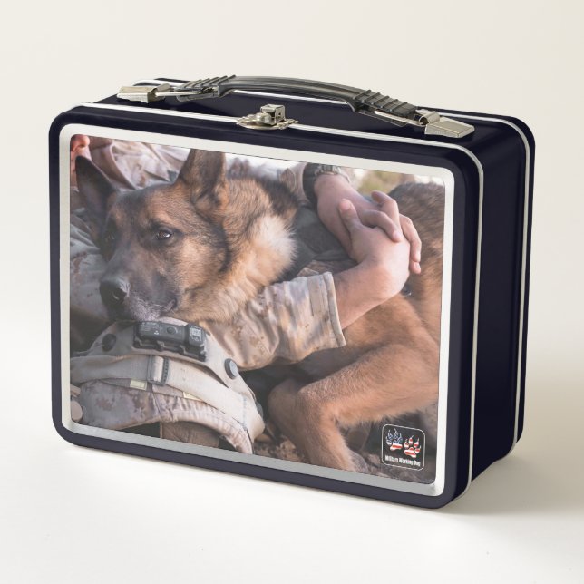 US MILITARY WORKING DOG METAL LUNCH BOX (Front)