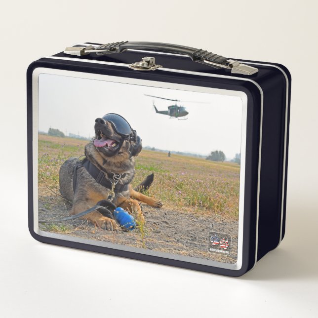 US MILITARY WORKING DOG METAL LUNCH BOX (Front)