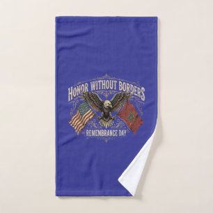 US-Morocco Remembrance Day Honour Without Border Bath Towel Set