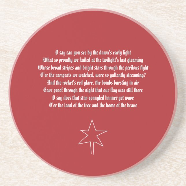 US National Anthem The Star - Spangled Banner Coaster (Front)
