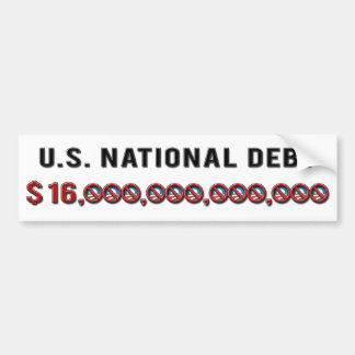 US National Debt 2012 Bumper Sticker