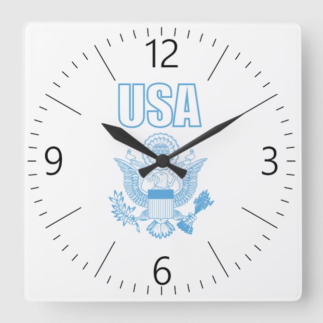 US national emblem Square Wall Clock (Front)