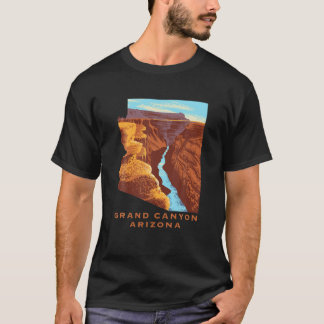 US National Park In Arizona Map Travel Vintage T-Shirt