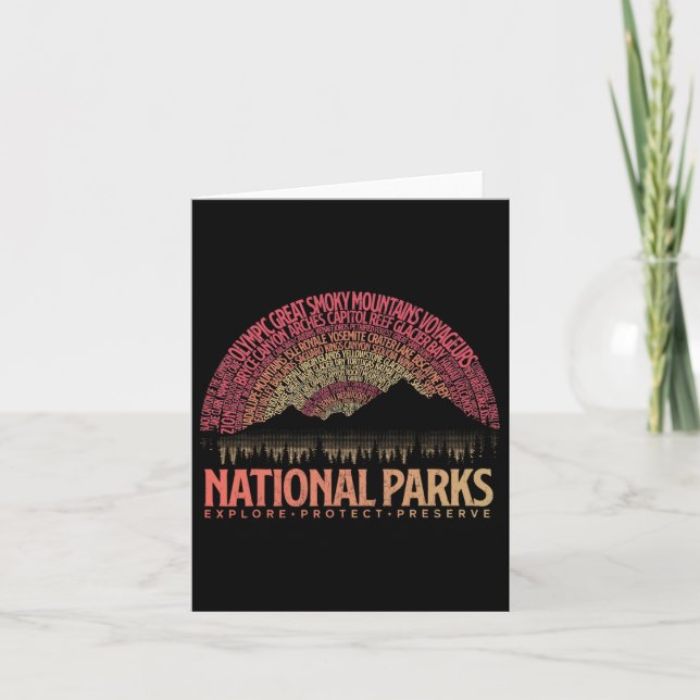 Us National Parks Explore Protect Preserve Camping Card (Front)