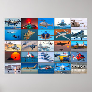 US NAVAL AIRCRAFT “MONTAGE” POSTER
