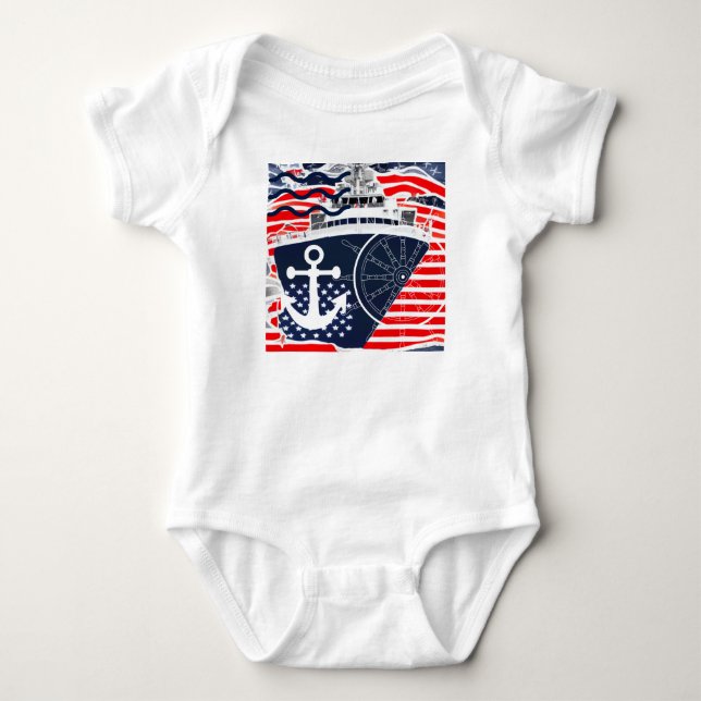 US Navy Baby Bodysuit (Front)