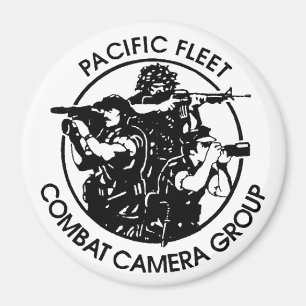 US NAVY COMBAT CAMERA PACIFIC  4" Magnet