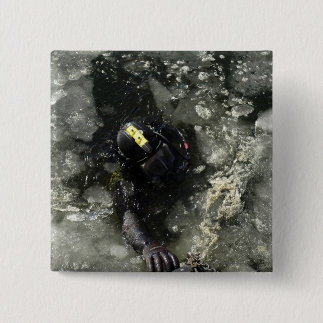 US Navy Diver 2 Inch Square Button (Front)