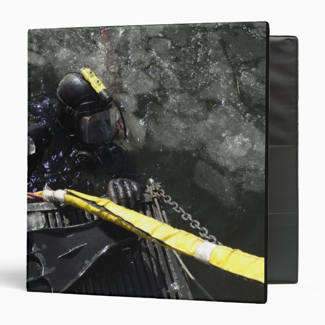 US Navy Diver gets ready to start his dive Binder (Front/Inside)
