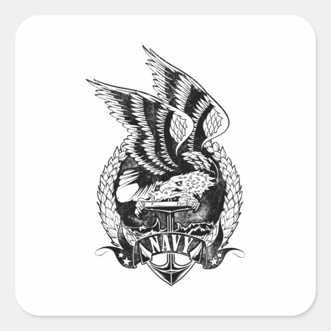 US Navy eagle emblem pink Square Sticker (Front)