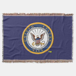 US Navy Emblem Throw Blanket