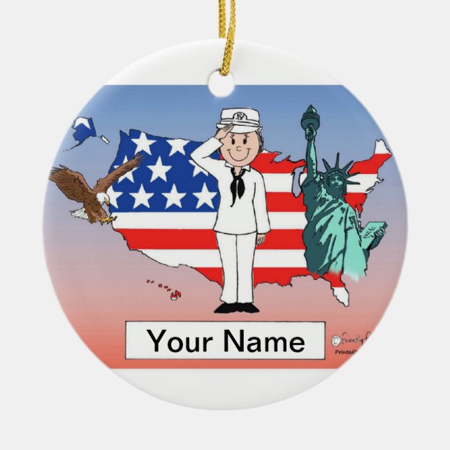US Navy - Female Ceramic Ornament (Front)