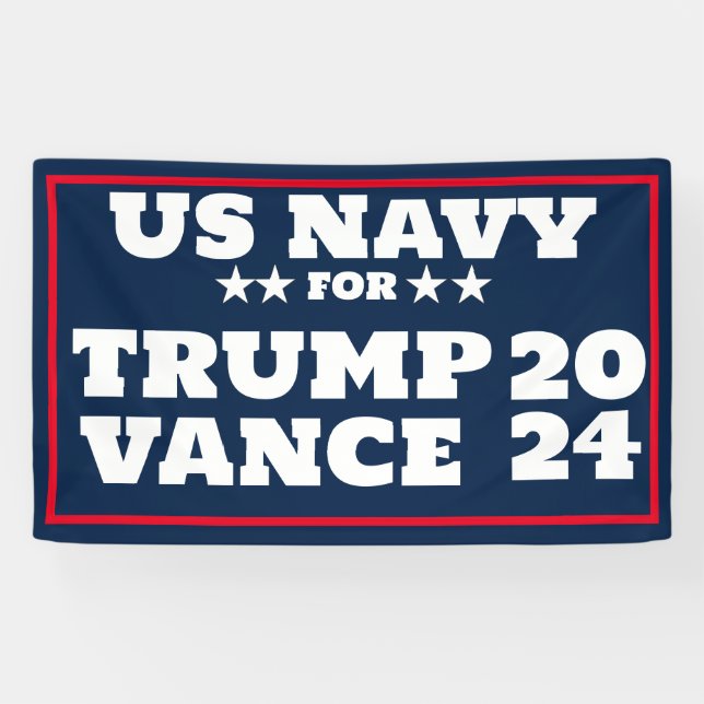 US NAVY for Trump Vance 2024 Banner (Horizontal)