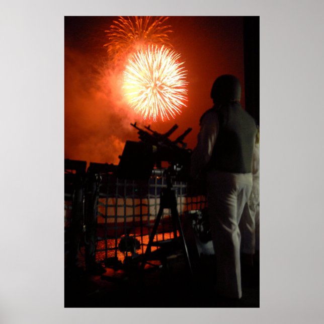 US Navy Independence fireworks worldwide Poster (Front)