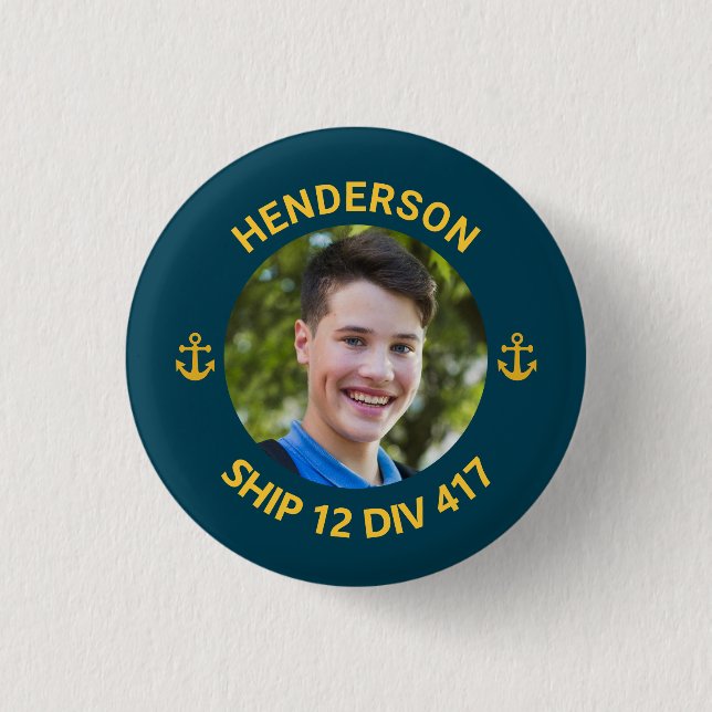 US Navy PIR Photo Button Bootcamp Graduation (Front)