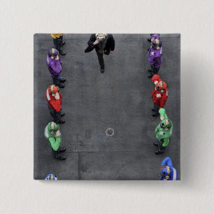 US Navy rainbow sideboys 2 Inch Square Button