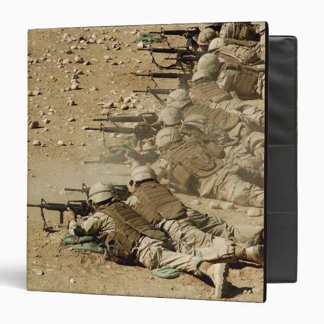 US Navy Seabees fire M-4 and M-16A2 rifles Binder (Front/Inside)