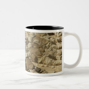 US Navy Seabees fire M-4 and M-16A2 rifles Two-Tone Coffee Mug