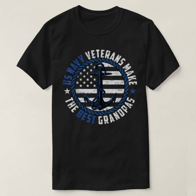 Us Navy Veterans Make the Best Grandpas Usa Flag A T-Shirt (Design Front)