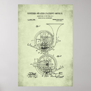 US Patent - French Horn Poster