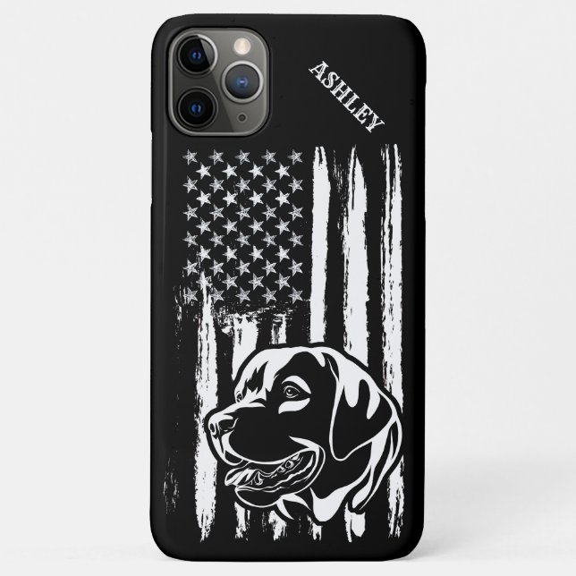US Patriot Labrador Retriever USA Flag Dog Case-Mate iPhone Case (Back)
