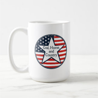 US patriot logo God Home Country US flag retro Coffee Mug