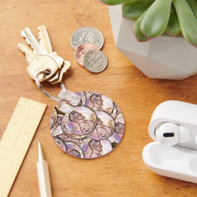 US Pennies Copper Coins Keychain (Desk)