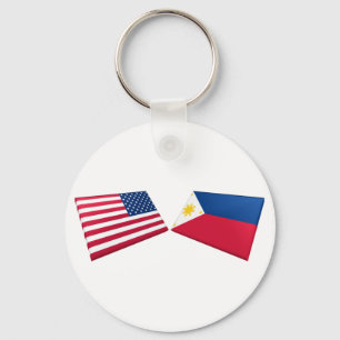 US & Philippines Flags Keychain