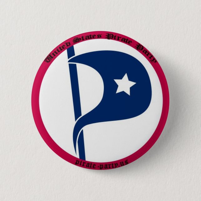US Pirate Party 2 Inch Round Button (Front)