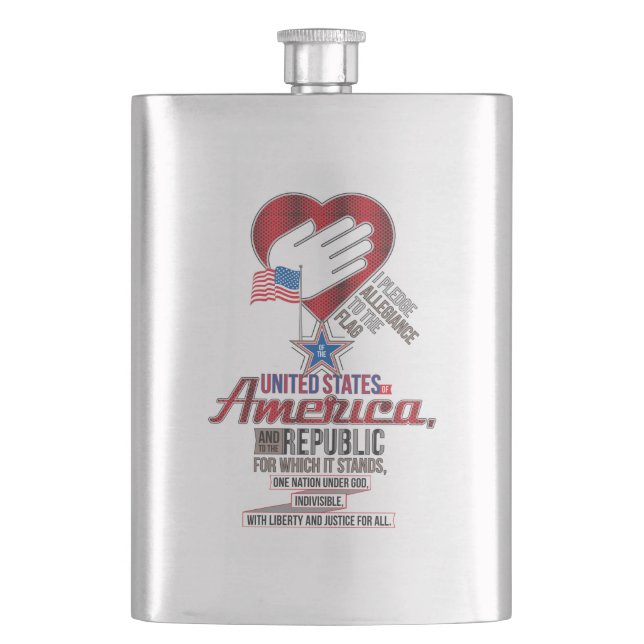 US Pledge of Allegiance Hip Flask (Front)