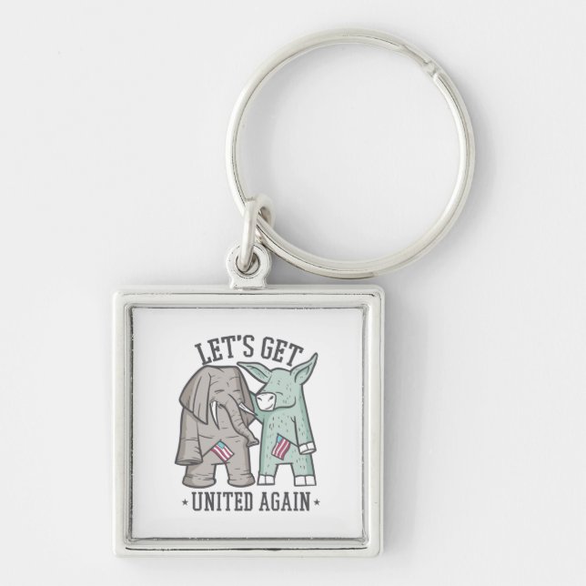 US Politics - Let's Get United Again Keychain (Front)