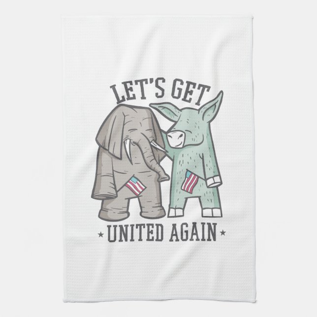 US Politics - Let's Get United Again Kitchen Towel (Vertical)