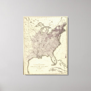 US Population 1850 Canvas Print