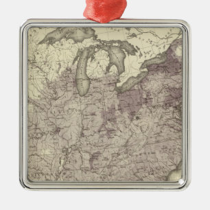 US Population 1850 Metal Ornament