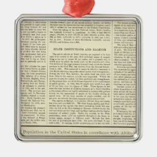 US Population by Altitude, 1880-1890 Metal Ornament