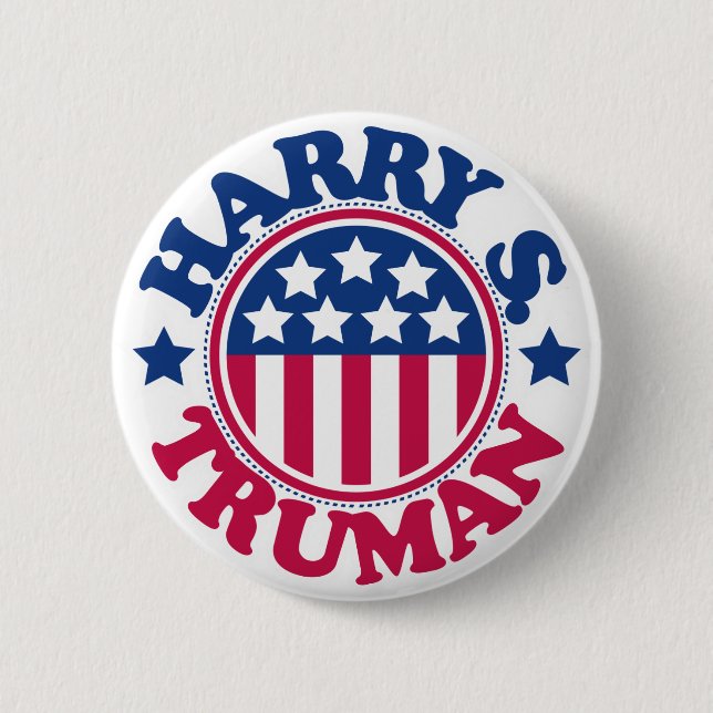 US President Harry S Truman 2 Inch Round Button (Front)