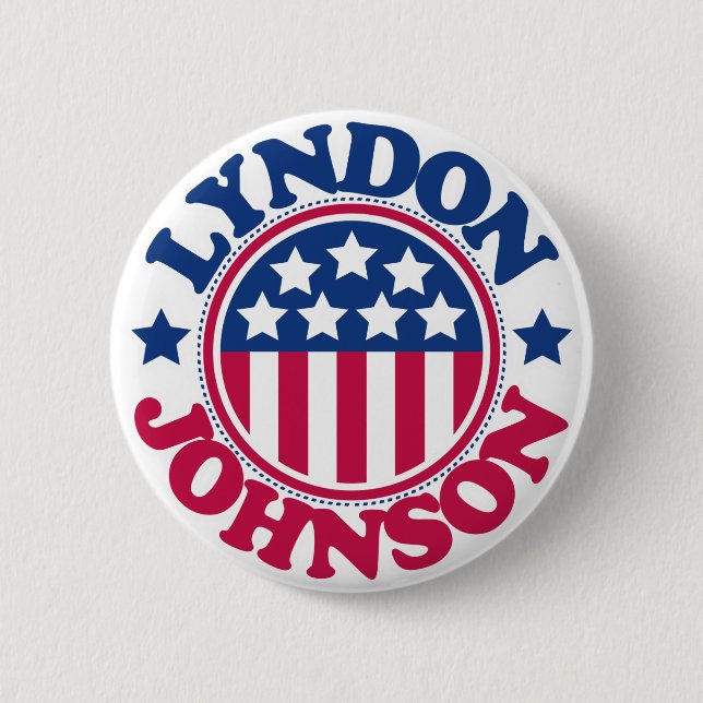 US President Lyndon Johnson 2 Inch Round Button (Front)