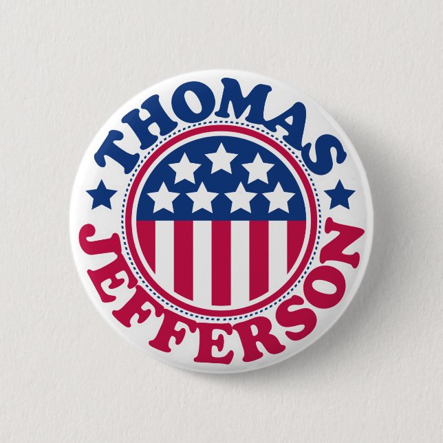 US President Thomas Jefferson 2 Inch Round Button (Front)