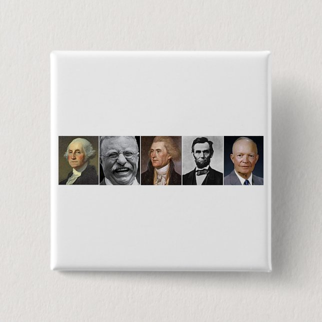 US Presidents 2 Inch Square Button (Front)