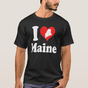 Us Proud Citizen America Love State I Heart Maine T-Shirt