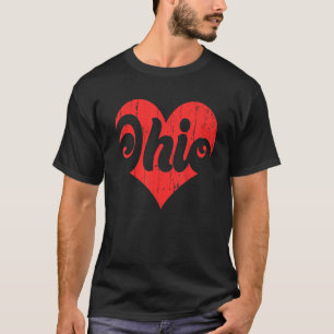 Us Proud Citizen America State Flag Heart Love Ohi T-Shirt