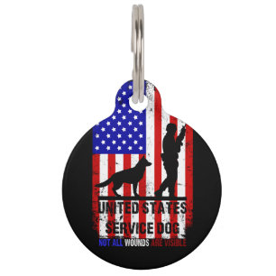 US PTSD Not All Wounds Are Visible Service Dog Pet Tag
