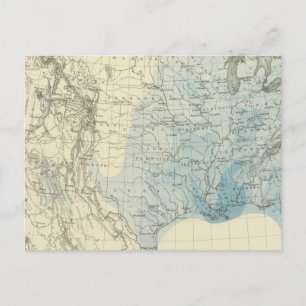 US Rain Chart Postcard