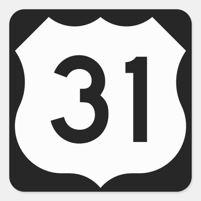 US Route 31 Sign Square Sticker (Front)