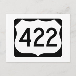 US Route 422 Sign Postcard